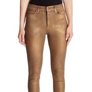Ella Moss Gold Foil Skinny Ankle Jeans size 25 NWT